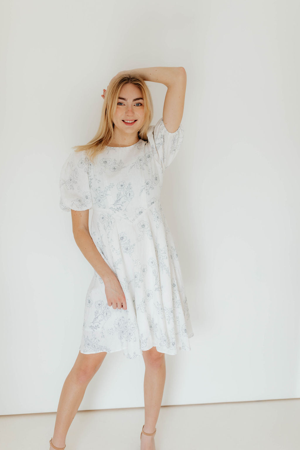 alora embroidered dress Alora Embroidered Dress in Champagne