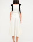 Cream Midi Dress w/ Velvet Bows