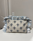 BLUE VERSION (Printable Pattern) Quilted Ruffle Pouch