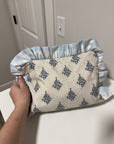 BLUE VERSION (Printable Pattern) Quilted Ruffle Pouch
